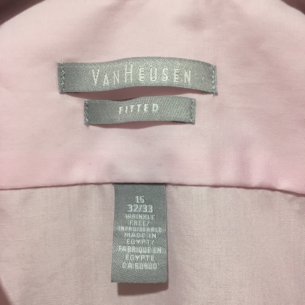 Van Heusen Pink Button Down Dress Shirt Size M - Picture 3 of 8